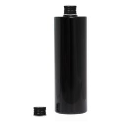 Botella 500 ml PET Negro con Tapón Aluminio Negro (24/410) - Botellas PET