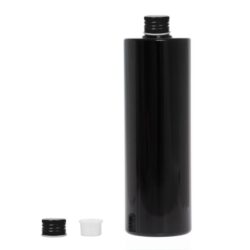 Botella 500 ml PET Negro con Tapón Aluminio Negro y Obturador (24/410) - Botellas PET