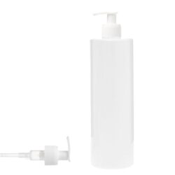 Botella 500 ml PET Blanca con Dosificador Estrecho Blanco (24/410) - Botellas PET
