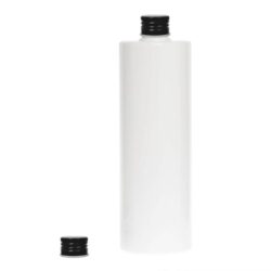 Botella 500 ml PET Blanco con Tapón Aluminio Negro (24/410) - Botellas PET