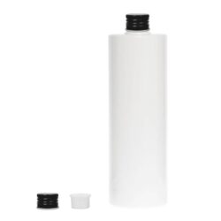Botella 500 ml PET Blanco con Tapón Aluminio Negro y Obturador (24/410) - Botellas PET