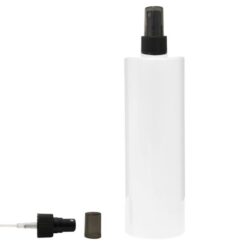 Botella 500 ml PET Blanca con Vaporizador Negro y Capuchón Ahumado (24/410) - Botellas PET