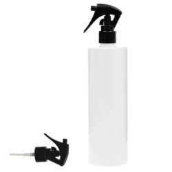 Botella 500 ml PET Blanca con Pistola Spray Trigger Negro (24/410) - Botellas PET
