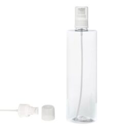 Botella 500 ml PET Transparente con Dosificador Serum Blanco (24/410) - Botellas PET
