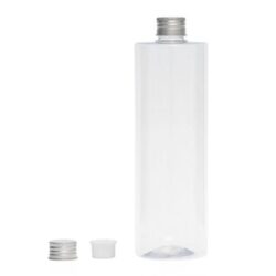 Botella 500 ml PET Transparente con Tapón Aluminio Plata y Obturador (24/410) - Botellas PET