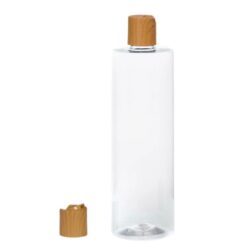 Botella 500 ml PET Transparente con Tapón Disc-Top Imitación Madera (24/410) - Botellas PET