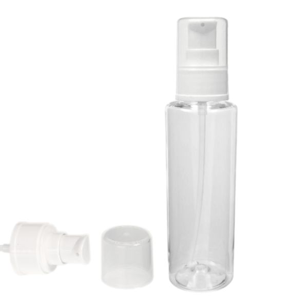 Botella 150 ml PET Transparente con Dosificador Blanco serum (24/410) - Botellas PET