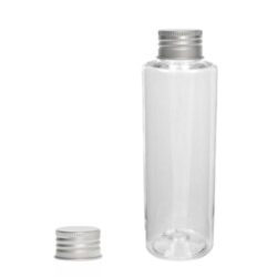 Botella 150 ml PET Transparente con Tapón Aluminio Plata (24/410) - Botellas PET
