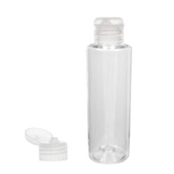 Botella 150 ml PET Transparente con Tapón Bisagra Traslúcido (24/410) - Botellas PET