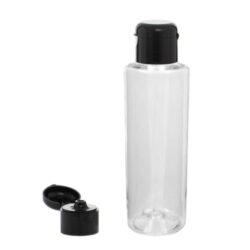 Botella 150 ml PET Transparente con Tapón Bisagra Negro (24/410) - Botellas PET