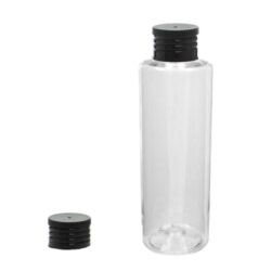 Botella 150 ml PET Transparente con Tapón Negro (24/410) - Botellas PET