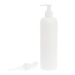 Botella 500 ml HDPE Blanco con Dosificador Ancho Blanco (24/410) - Botellas HDPE