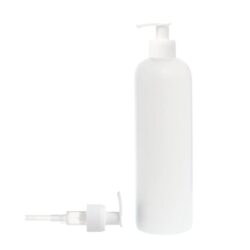 Botella 500 ml HDPE Blanco con Dosificador Estrecho Blanco (24/410) - Botellas HDPE