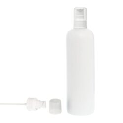 Botella 500 ml HDPE Blanco con Dosificador Serum Blanco (24/410) - Botellas HDPE