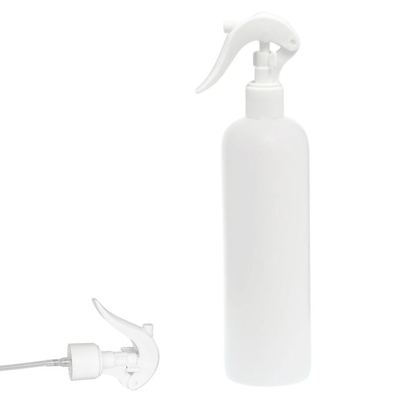 Botella 500 ml HDPE Blanco con Pistola Spray Trigger Blanco (24/410) - Botellas HDPE