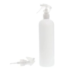 Botella 500 ml HDPE Blanco con Pistola Spray Trigger Traslúcido (24/410) - Botellas HDPE