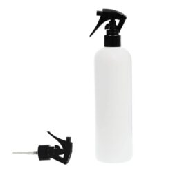 Botella 500 ml HDPE Blanco con Pistola Spray Trigger Negro (24/410) - Botellas HDPE