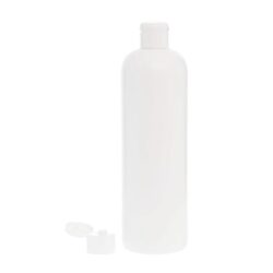 Botella 500 ml HDPE Blanco con Tapón Bisagra Blanco (24/410) - Botellas HDPE