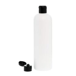 Botella 500 ml HDPE Blanco con Tapón Bisagra Negro (24/410) - Botellas HDPE