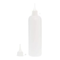 Botella 500 ml HDPE Blanco con Tapón Cánula Traslúcido y Capuchón de Presión (24/410) - Botellas HDPE