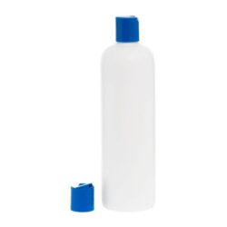 Botella 500 ml HDPE Blanco con Tapón Disc-Top Azul (24/410) - Botellas HDPE
