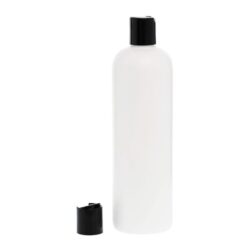Botella 500 ml HDPE Blanco con Tapón Disc-Top Negro (24/410) - Botellas HDPE
