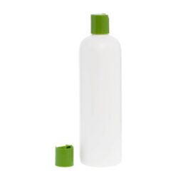 Botella 500 ml HDPE Blanco con Tapón Disc-Top Verde (24/410) - Botellas HDPE