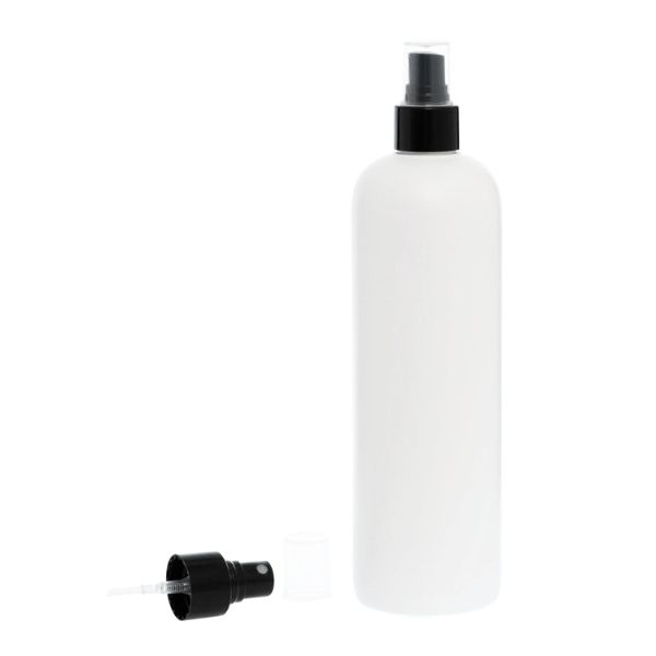 Botella 500 ml HDPE Blanco con Vaporizador Negro (24/410) - Botellas HDPE