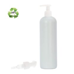 Botella 500 ml HDPE Reciclado con Dosificador Blanco (24/410) - Botellas ECO