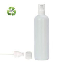 Botella 500 ml HDPE Reciclado con Dosificador Serum Blanco (24/410) - Botellas ECO