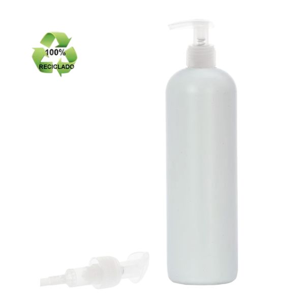 Botella 500 ml HDPE Reciclado con Dosificador Traslucido (24/410) - Botellas ECO