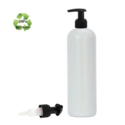 Botella 500 ml HDPE Reciclado con Dosificador Negro (24/410) - Botellas ECO