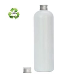 Botella 500 ml HDPE Reciclado con Tapón Aluminio Plata (24/410) - Botellas ECO