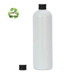 Botella 500 ml HDPE Reciclado con Tapón Aluminio Negro (24/410) - Botellas ECO