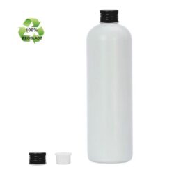 Botella 500 ml HDPE Reciclado con Tapón Aluminio Negro y Obturador (24/410) - Botellas ECO