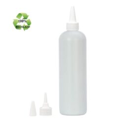 Botella 500 ml HDPE Reciclado con Tapón Cánula Blanco y Capuchón de Rosca (24/410) - Botellas ECO