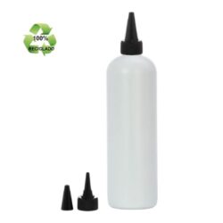 Botella 500 ml HDPE Reciclado con Tapón Cánula Negra y Capuchón de Rosca (24/410) - Botellas ECO