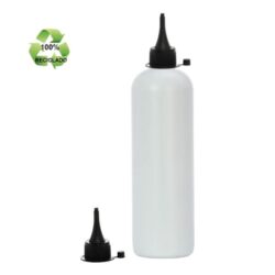 Botella 500 ml HDPE Reciclado con Tapón Cánula Negra y Capuchón de Presión (24/410) - Botellas ECO
