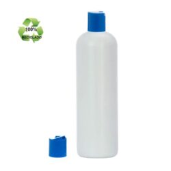 Botella 500 ml HDPE Reciclado con Tapón Disc top Azul (24/410) - Botellas ECO