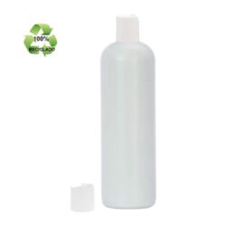 Botella 500 ml HDPE Reciclado con Tapón Disc top Blanco (24/410) - Botellas ECO