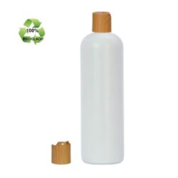 Botella 500 ml HDPE Reciclado con Tapón Disc top Imitación Madera (24/410) - Botellas ECO