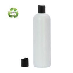 Botella 500 ml HDPE Reciclado con Tapón Disc top Negro (24/410) - Botellas ECO