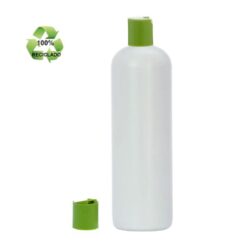 Botella 500 ml HDPE Reciclado con Tapón Disc top Verde (24/410) - Botellas ECO