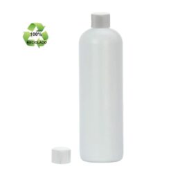 Botella 500 ml HDPE Reciclado con Tapón Gris Plata (24/410) - Botellas ECO
