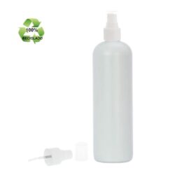 Botella 500 ml HDPE Reciclado con Vaporizador Blanco (24/410) - Botellas ECO