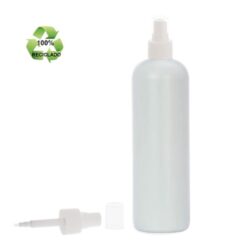 Botella 500 ml HDPE Reciclado con Vaporizador Invertido Blanco (24/410) - Botellas ECO