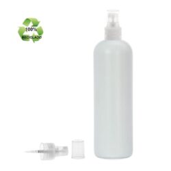 Botella 500 ml HDPE Reciclado con Vaporizador Traslucido (24/410) - Botellas ECO