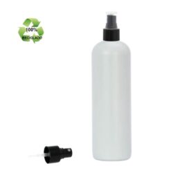 Botella 500 ml HDPE Reciclado con Vaporizador Negro (24/410) - Botellas ECO