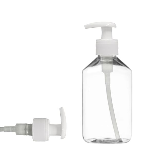 Botella 250 ml PET Transparente con Dosificado Blanco Ancho (28/410) - Botellas PET