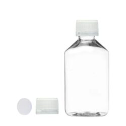 Botella 250 ml PET Transparente con Tapón Precinto Blanco con Disco (28/410) - Botellas PET